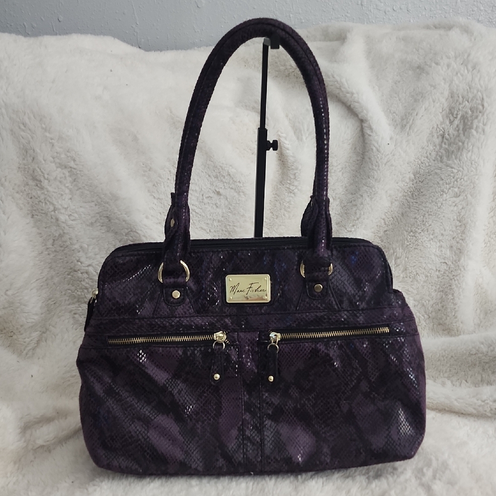 Marc Fisher Purple Python Shoulder Bag Purse